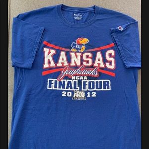 Kansas Jayhawks Basketball 2012 Final Four Champion Shirt Large L NCAA Blue